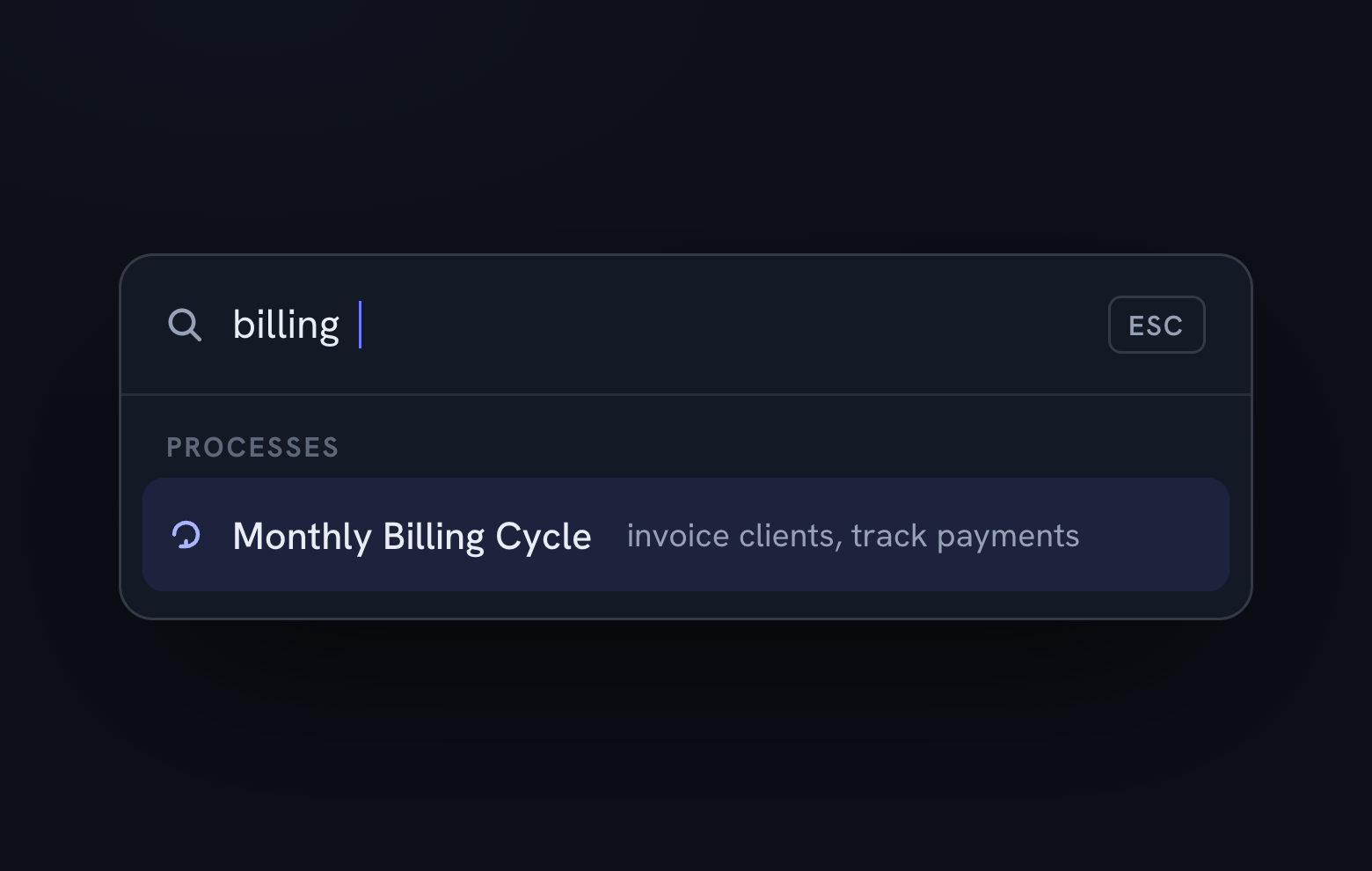 Search finding the Monthly Billing Cycle